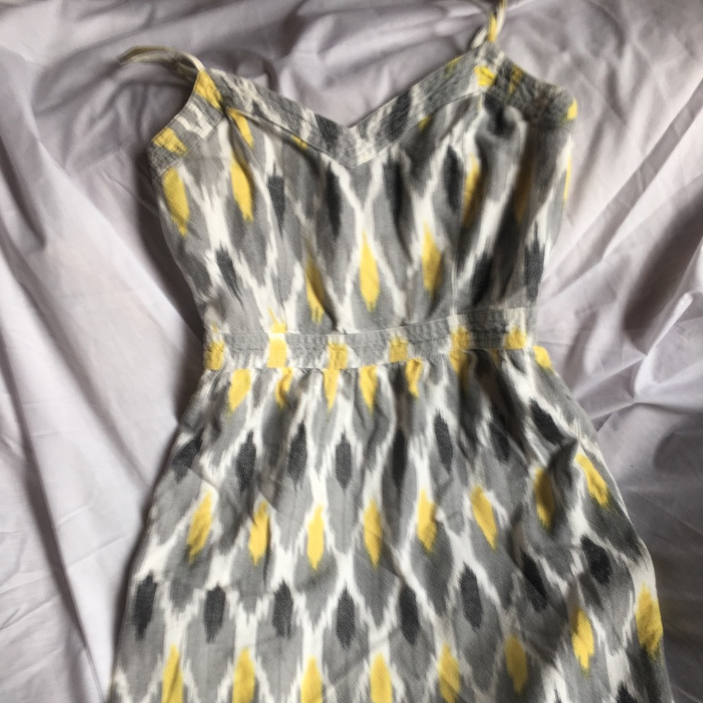 Lost cotton boho dress gray & yellow